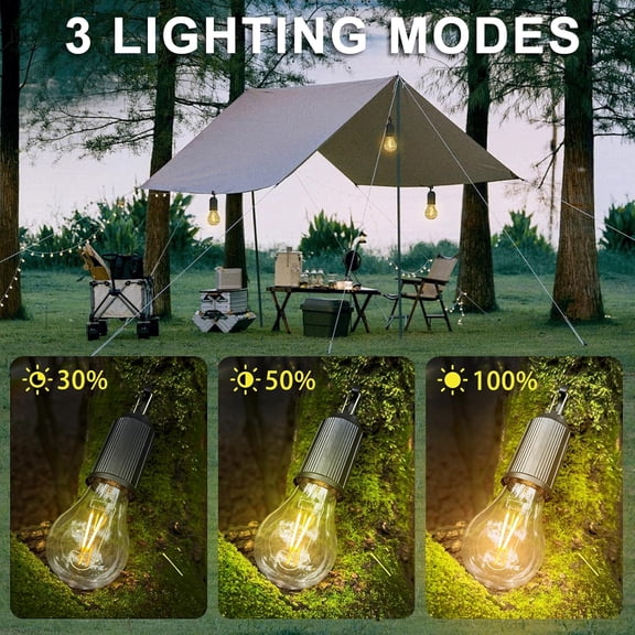 TRHOO-Camping Lights Rechargeable, Tent Lights, Camping Essentials, Flashlights for Camping with 3 Lighting Degree, Timer Function, Hand Camping Lantern for Hiking, Backpacking, Emergency Outage