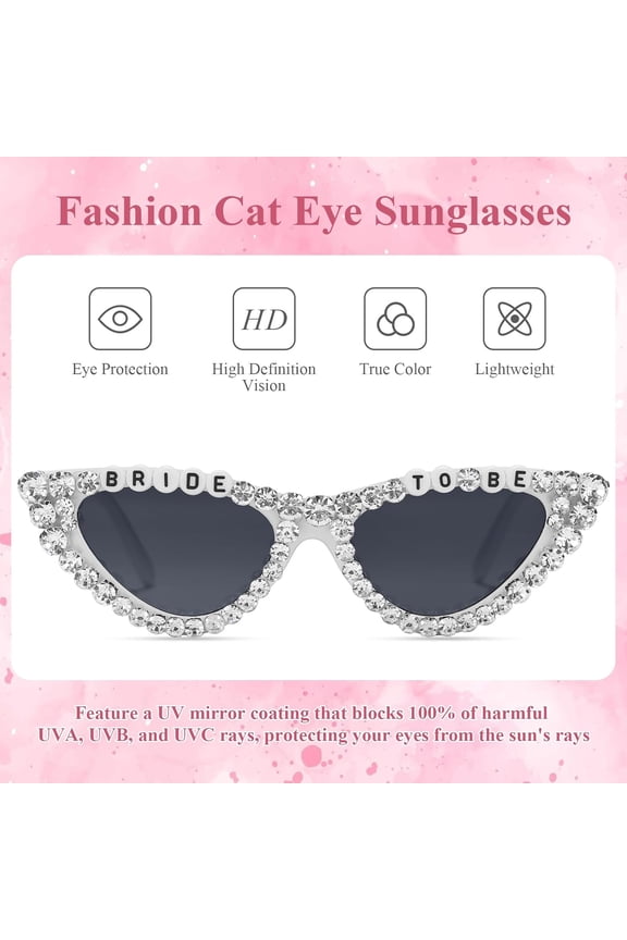 TRHOO-Cat Eye Sunglasses for Women, Bachelorette Party Bride to Be Gifts Bride Sun Glasses Bridal Engagement Decorations