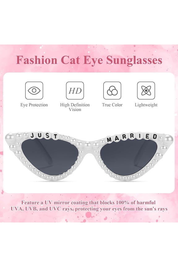 TRHOO-Cat Eye Sunglasses for Women, Bachelorette Party Bride to Be Gifts Bride Sun Glasses Bridal Engagement Decorations