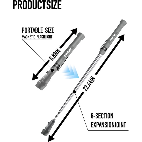 TRHOO-Christmas Stocking Stuffers for Adults, Magnetic Pickup Tool with 3 LED Lights, Telescoping Magnet Flashlight Gifts Dad Gifts from Daughter Son Wife, Cool Gadgets for Men 2024, Birthday Gifts f