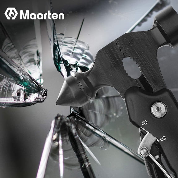 TRHOO-Dad Gifts for Men Dad Husband Grandpa, Unique Anniversary Christmas Birthday Gift Ideas for Men, Coo l Gadget Stocking Stuffer, 12 in 1 Emergency Escape Car Safety Hammer MultiTool