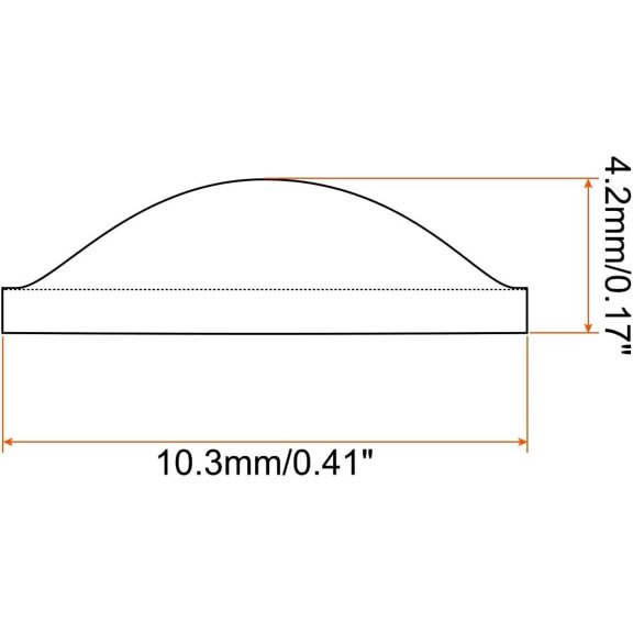 TRHOO-Diameter 10.3mm Height 4.2mm Flat Convex Lens, 10 Pcs Acrylic LED Optical Convex Condenser Lens for LED Flashlight Bike Head Lamp, Transparent