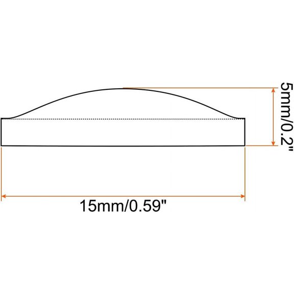 TRHOO-Diameter 15mm Height 5mm Flat Convex Lens, 10 Pcs Acrylic LED Optical Convex Condenser Lens for LED Flashlight Bike Head Lamp, Transparent