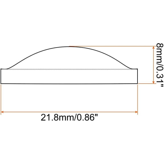 TRHOO-Diameter 21.8mm Height 8mm Flat Convex Lens, 10 Pcs Acrylic LED Optical Convex Condenser Lens for LED Flashlight Bike Head Lamp, Transparent