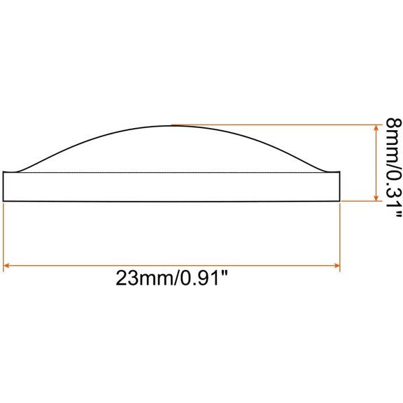 TRHOO-Diameter 23mm Height 8mm Flat Convex Lens, 10 Pcs Acrylic LED Optical Convex Condenser Lens for LED Flashlight Bike Head Lamp, Transparent