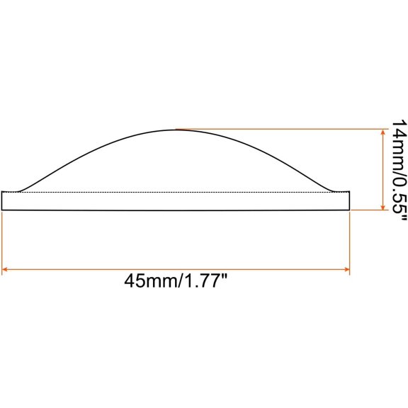TRHOO-Diameter 45mm Height 14.5mm Flat Convex Lens, 5 Pcs Acrylic LED Optical Convex Condenser Lens for LED Flashlight Bike Head Lamp, Transparent