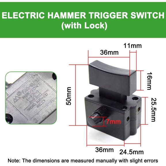 TRHOO-Electric Hammer Trigger Switch for Bosch NO.14 180 Electric Hammer Drill Tool Power Speed Control Push Button Switch