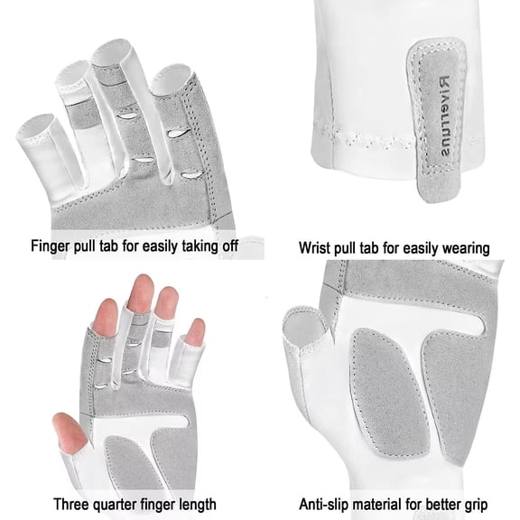 TRHOO-Fishing Gloves UPF 50+ Sun Gloves UV Protection Men Women for Outdoor, Kayaking, Rowing, Paddling, Canoeing, Hiking
