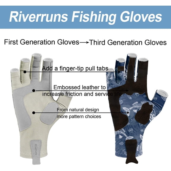 TRHOO-Fishing Gloves UPF 50+ Sun Gloves UV Protection Men Women for Outdoor, Kayaking, Rowing, Paddling, Canoeing, Hiking