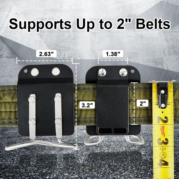 TRHOO-Hammer Holder for Belt, Durable, Lightweight Hammer Loop, Fits Belts up to 2 Inches, Secure, Hands-Free Hammer Clip for Tool Belt