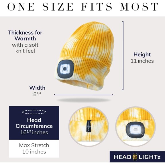TRHOO-Headlightz by Roq Innovation - Beanie with Light, Unisex LED Beanie Hat with Light Built in, Rechargeable