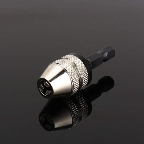 TRHOO-Keyless Drill Chuck Bit, 1/4" Hex Shank Drill Chuck Quick Change Adapter Converter 0.3~3.6mm Impact Drill