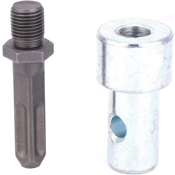 TRHOO-Power Drill Adapter, Square 4 Pits Drill Bit Adapter Earth Auger Adapter Fits Drive Hammer Drill for Electric Hammer to Earth Auger Connector Tool