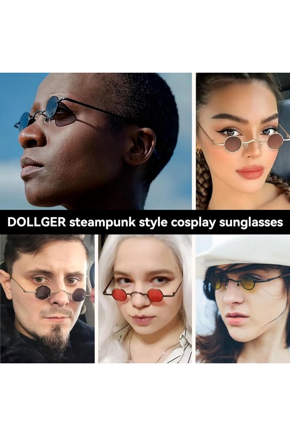 TRHOO-Punk Polarized Sunglasses 70s Hippie Circle Small Sun Glasses