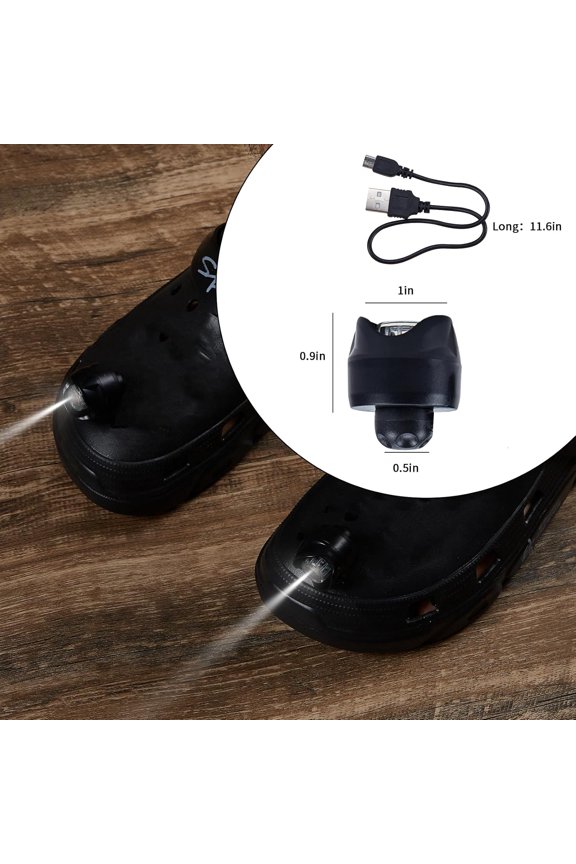TRHOO-Rechargeable LED Clogs Shoes Light 2 Pcs,for Headlights for Croc 72 Hours in The Dark,for Dog Walking,Handy Camping,Night Running Gifts