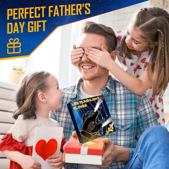 TRHOO-Rechargeable LED Flashlight Waterproof Gloves - 2 Pack Christmas Stocking Stuffer Gifts for Men, Cool Gadgets Hands Free Light Gloves Tool for Men Women Husband Boyfriend Mechanics Night Fishin