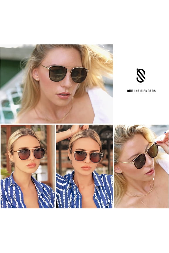 TRHOO-Retro Aviator Square Polarized Sunglasses For Women Men,Vintage Women's Sun Glasses Shades UV400 SJ2180