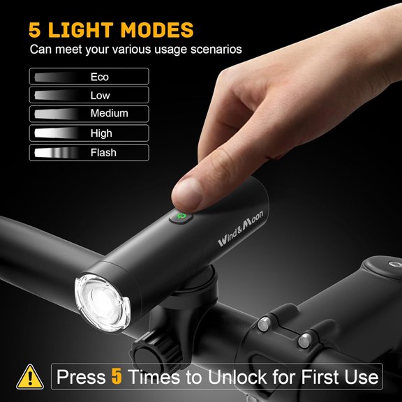 TRHOO-Rider Night Front Cycling Headlight: M03 1500 Lumens Road Bike Light for Nightrider - Mountain Trail Rechargeable Bicycle Light
