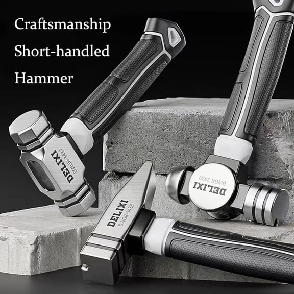 TRHOO-Sledge Hammer 20oz with Fiberglass Handle 7-1/2" Shock Absorbing Small Hammer