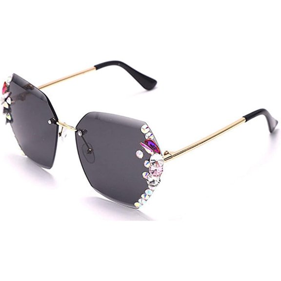 TRHOO-Square Crystal Sunglasses Women Shades Rimless Rhinestone Sun Glasses Female diamonds Party Eyewear