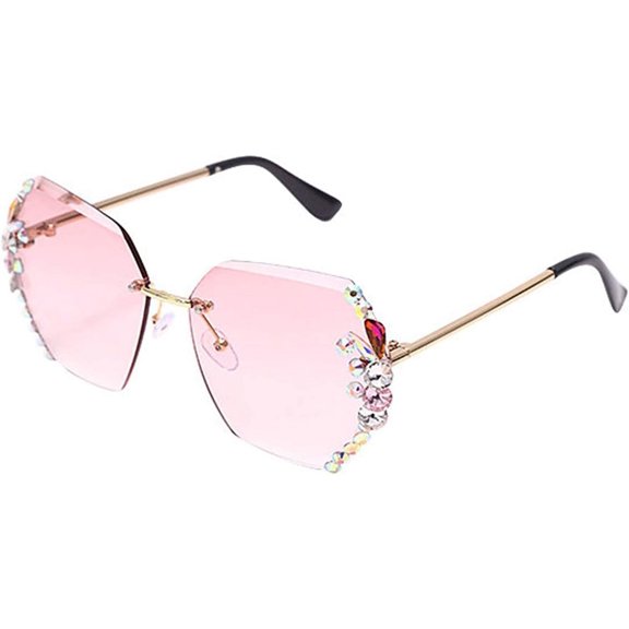 TRHOO-Square Crystal Sunglasses Women Shades Rimless Rhinestone Sun Glasses Female diamonds Party Eyewear