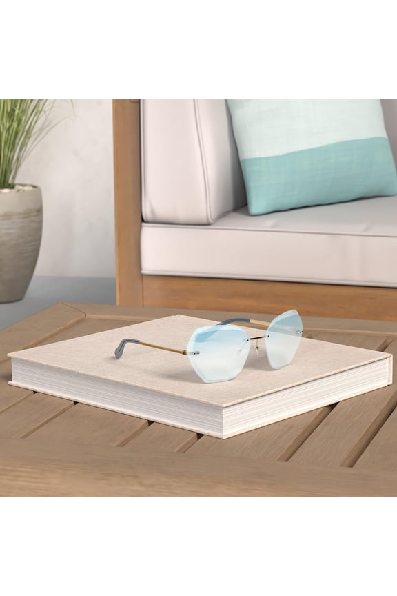 TRHOO-Sunglasses For Women Oversized Rimless Diamond Cutting Lens Sun Glasses AE0534