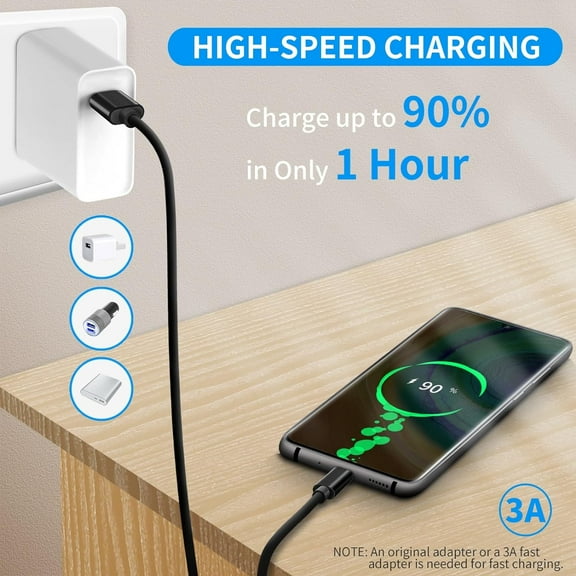 TRHOO-USB-C Data Cable [10FT, 2Pack, 10Gbps, 60W], Extra Long USB 3.2 Gen 2 USB A to USBC Sync Type C Fast Charging Cord for iPhone 16/15 Pro, Samsung Galaxy S24/S23/S22/S21/A14, Webcam, PS5 Controll