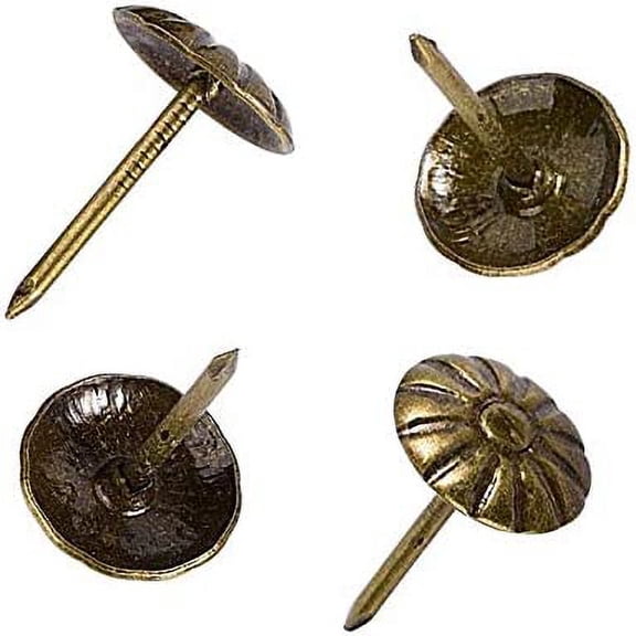 TRHOO-Upholstery Tack Hammer,Trim Nails Thumb Push Pins Nailhead For Decorative Furniture,150 Pcs