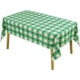 thumbnail image 1 of TRHOO-Waterproof Checkered Tablecloth for St Patrick's Day, 60 x 120 Inch - Fabric Rectangle Spring Table Cloth for Dining and Outdoor Picnic, Green and White Gingham, 1 of 3