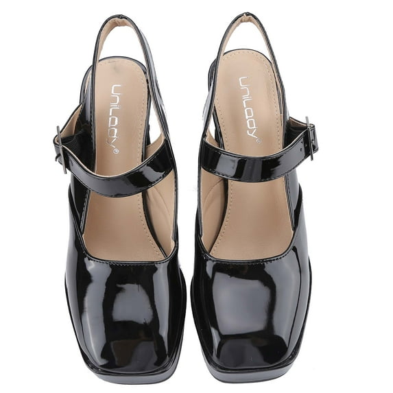 【TRI-5】Women's Square Toe Mary Janes Chunky High Heels Dress Pump Shoes Footwear Walking Shoes Girl Classy Stylish Elegant Fashion Heeled Comfort Parent Parent Parent