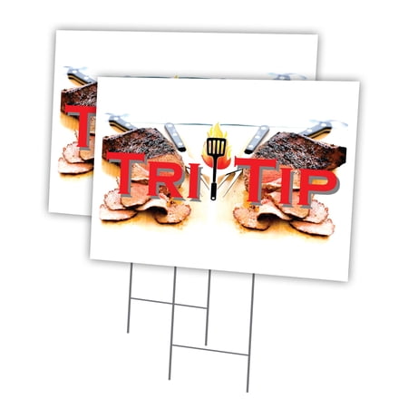 TRI TIP 2 Pack Of 18" x 24" Yard Sign & Stake | Advertise Your Business | Stake Included Image On Front Only | Made in The USA
