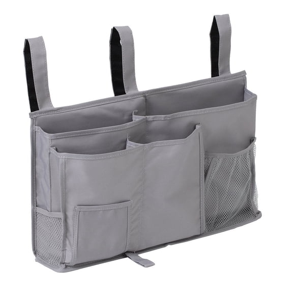 Triani 8-Pocket Caddy Hanging Organizer Bedside Caddy Hanging Bed Organizer Hanging Storage Bag College Dorm Rooms Baby Bed Rails (Gray)
