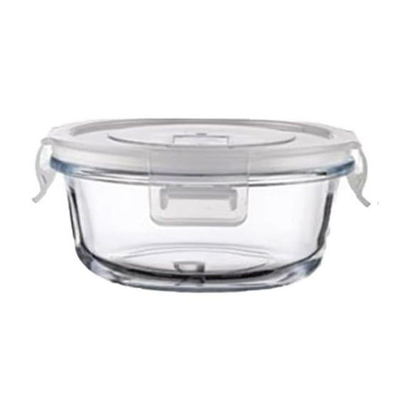 1 Pack Round Glass Food Storage Containers with Lids Airtight, BPA-Free Sealable Stackable Clear Portion Control Bowls, Freezer Microwave Dishwasher Safe