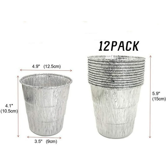 TRIANU 12 Pack Grease Bucket Liners for Traeger Grill, Disposable Heavy Duty Foil Liners Fit for Traeger, Pit Boss, Camp Chef, Louisiana