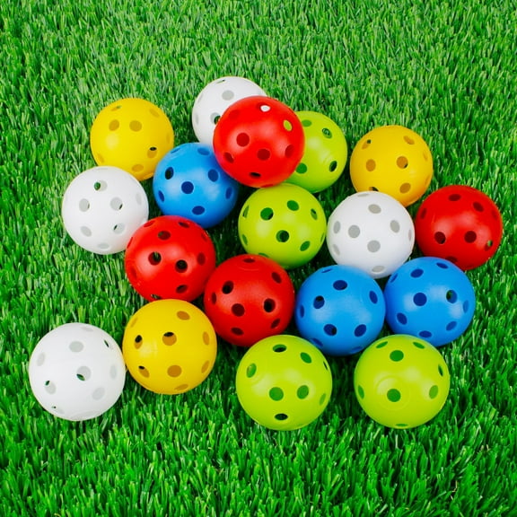 TRIANU 12Pcs Practice Golf Balls Limited Flight Golf Balls 42mm Hollow Plastic Golf Training Balls Colored Airflow Golf Balls for Swing Practice Driving Range Home Use Indoor, Multicolor