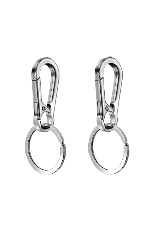 2 Pcs Metal Carabiner Clip, Keychain Clip Rings Metal Key Chain, Carabiner Clip Keyring Holder Organizer for Car - Key Finder Jewelry and Art Crafts Gift, Silver