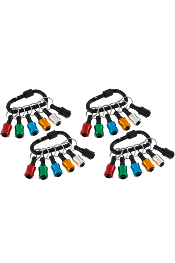 24Pcs Drill Extension Bit Holder, 1/4inch Hex Shank Aluminum Alloy Screwdriver Bits Holder Extension Bar Drill Screw Adapter Change Keychain Portable