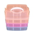 thumbnail image 1 of TRIANU 3-Tier Stackable Storage Container with 18 Adjustable Compartments, Mix Color, 5.9*5.9*5.11 inches, 1 of 6