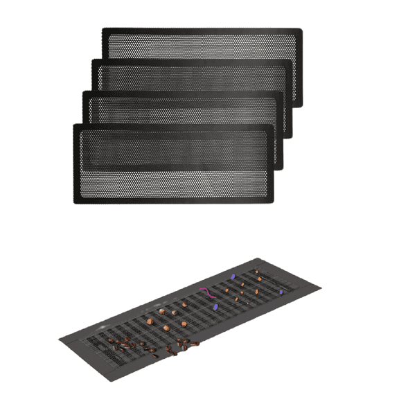 Trianu 4 Pack Floor Vent Covers 4"x10” Air Vent Screen Cover Magnetic Vent Mesh Floor Register Cover Plastic Vent Screen for Wall Ceiling Floor Catch Debris Hair Insect, Black