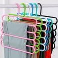 thumbnail image 1 of TRIANU 5 Layers Pants Hangers, 6Pcs Space Saving Non-Slip Multi-Functional Closet Pants Organizer Clothes Slack Hangers Trouser Rack Wardrobe Hanger Scarf Rack Silk Tie Hanger, Random Color, 1 of 8