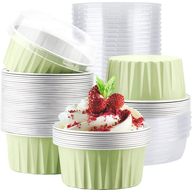 Oven Safe Plastic Pudding/Flan Pan with Lid - 5 PACK (EXTRA LARGE 1100ml) |  Baking Supplies