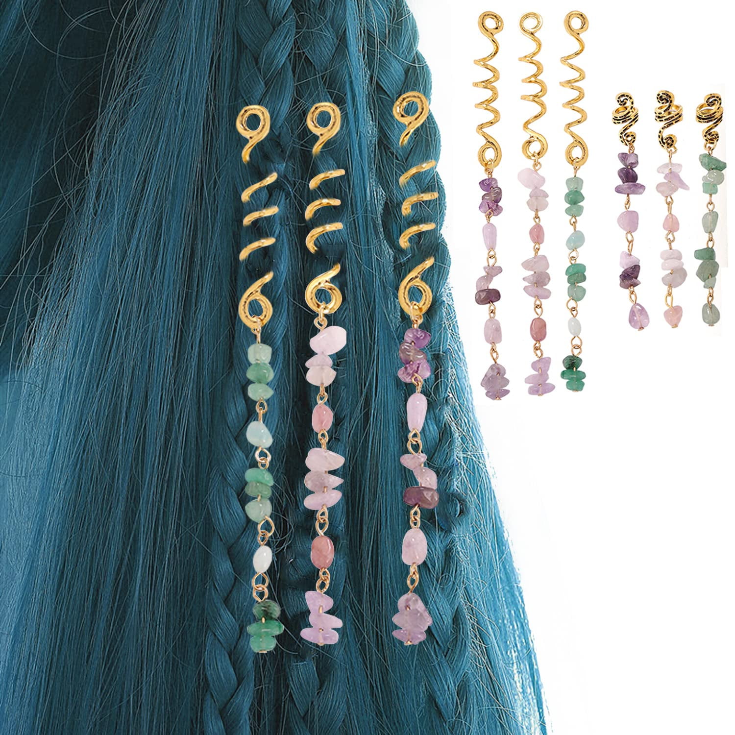 283Pcs Hair Jewelry Braid Rings Cuff Pendants Dreadlocks Beads Accessories  Decor | eBay