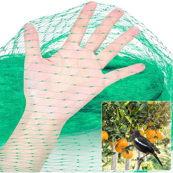 TRIANU Anti-Bird Netting 20ft x 13ft Nylon Woven Garden Farm Plants Fencing Mesh Fruits Protector Durable Fish Ponds Cover, Green