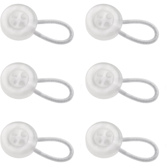 TRIANU Collar Extenders 6Pcs Neck Button Extender Elastic Extenders for Dress Shirt Trouser Coat, Clear