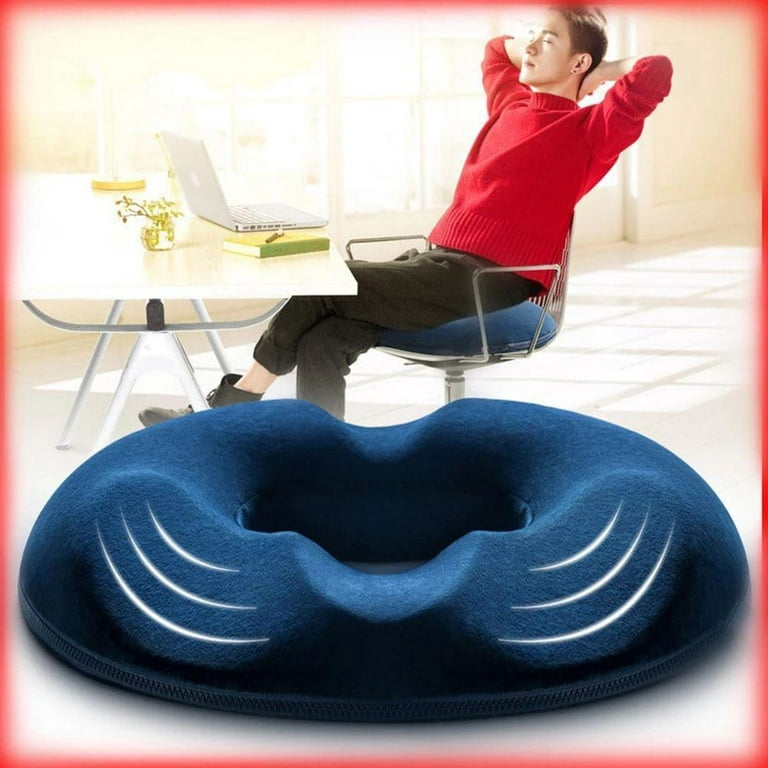 TRIANU Donut Pillow, Tailbone Hemorrhoid Cushion, Memory Foam Seat Cushion  Pain Relief for Sores, Prostate, Coccyx, Sciatica, Pregnancy, Blue