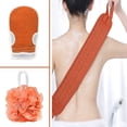 thumbnail image 1 of TRIANU Exfoliating Back Scrubber for Shower, Loofah Back Scrubber with Exfoliating Glove and Sponge Pad Set, Long Deep Clean Back Washer Bath Shower Scrubber for Men and Women, Red, 1 of 9