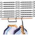 thumbnail image 1 of TRIANU Space Saving Hangers, 16 Pack Sturdy Cascading Hangers with 5 Holes for Heavy Clothes, Closet Organizers and Storage, College Dorm Room Essentials, Black, 1 of 9