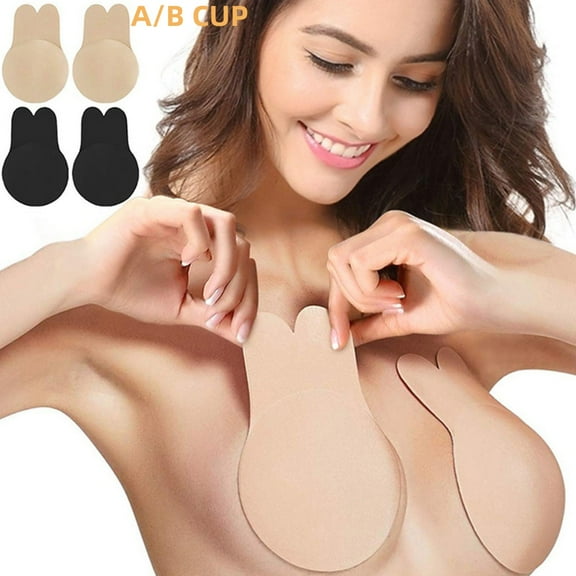 TRIANU Strapless Sticky Bra 2 Pairs Invisible Lift up Backless Bra Adhesive Push up Bra for Women's A/B Cup