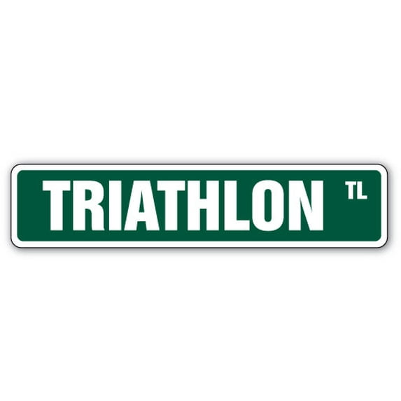 TRIATHLON Street Sign triathlete runner bike swimming cycling | Indoor/Outdoor | 36" Wide