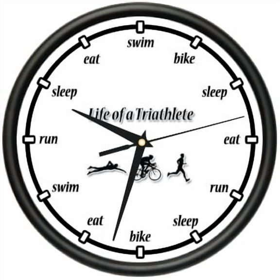 TRIATHLON Wall Clock runner swimmer biker run swim bike marathon gift